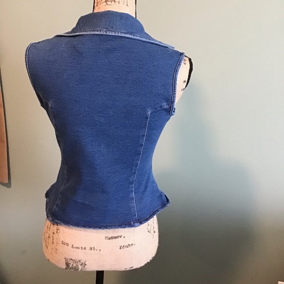 No Boundaries Stretch junior denim Capri Vest Set SZ M/7 Made in Kenya Preowned - Picture 5 of 11